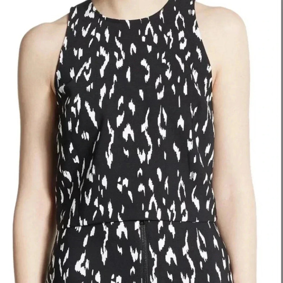 Rachel Zoe Black & White Crop Top With Side Zipper Women’s Size Large - Picture 2 of 7